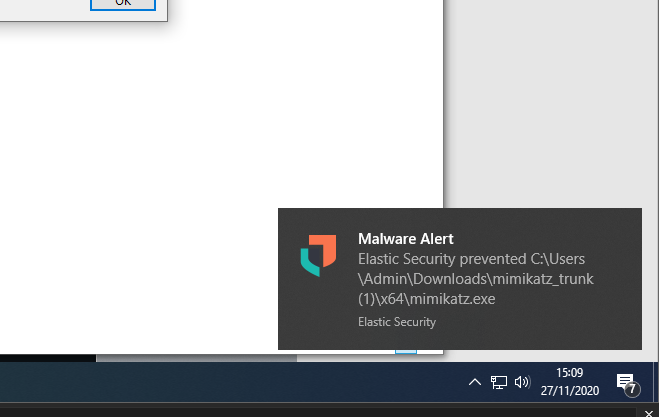 Elastic EDR Mimikatz Block