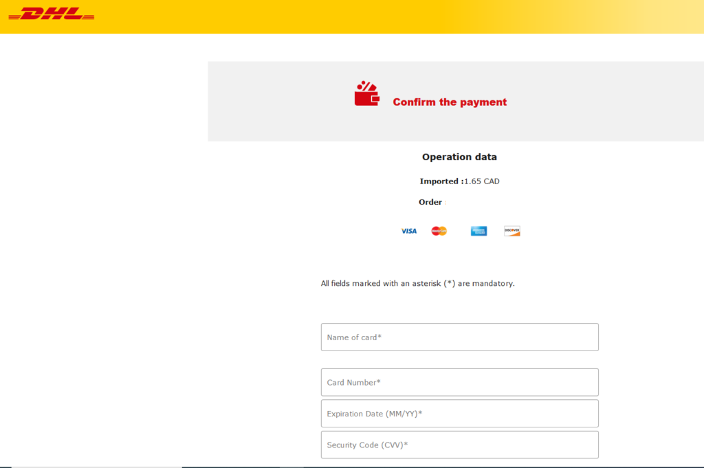 DHL Phishing Site