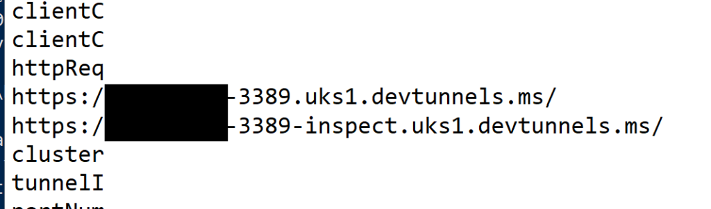 Dev Tunnel URL from Memory