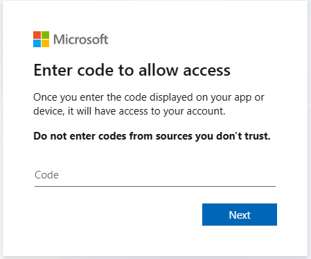 Microsoft device authentication prompt